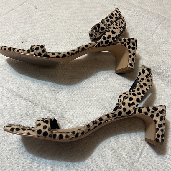 Gianni Bini Leather Cheetah Print Calf Hair Sandals 7 1/2 - Picture 7 of 8